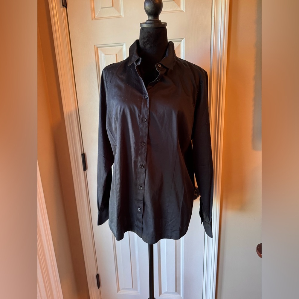 Soft Surroundings Black Button-down Blouse NWOT - image 1